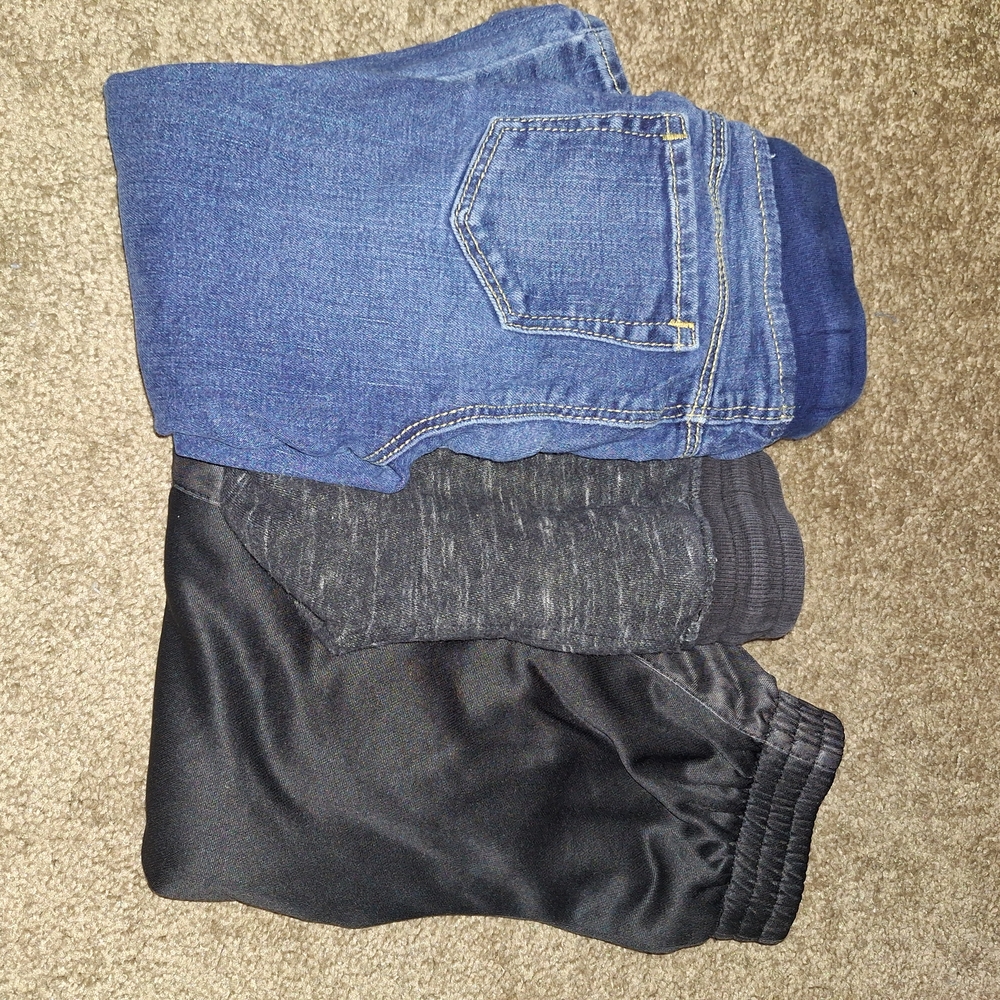 Stylish Blue and Black Toddler Jeans and Sweatpants.